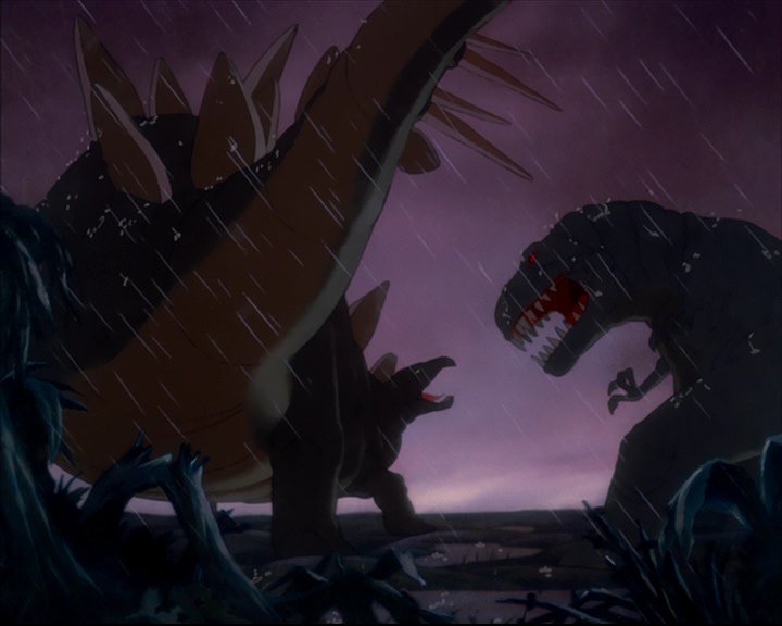 t rex fighting stegosaurus