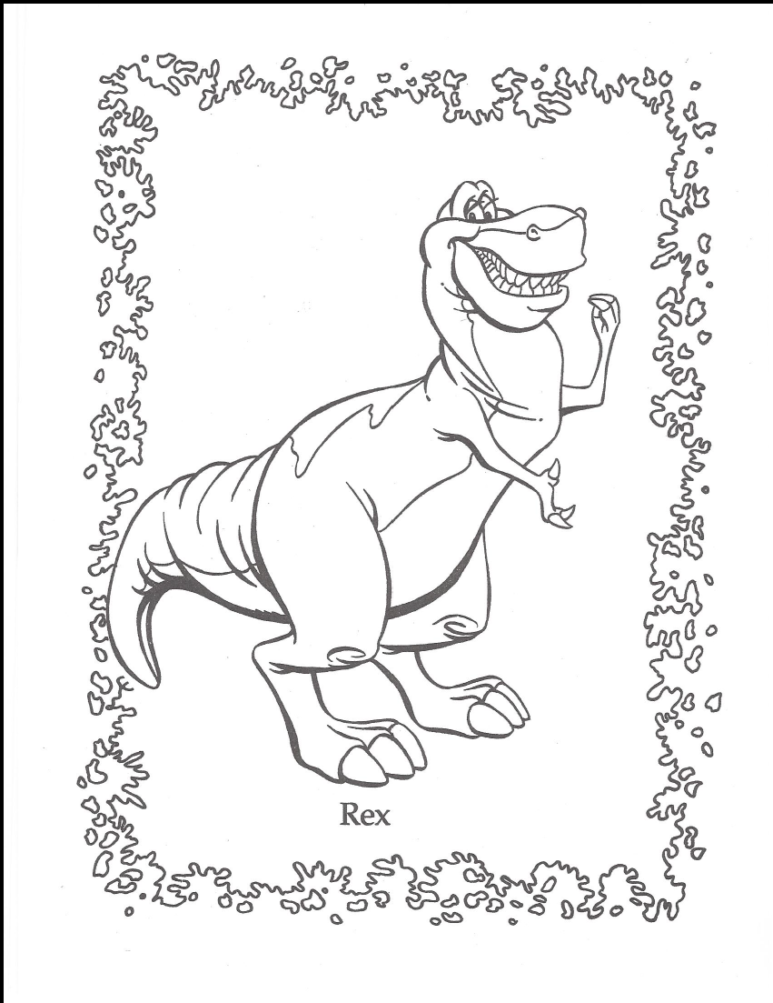 were back a dinosaurs story coloring page to print