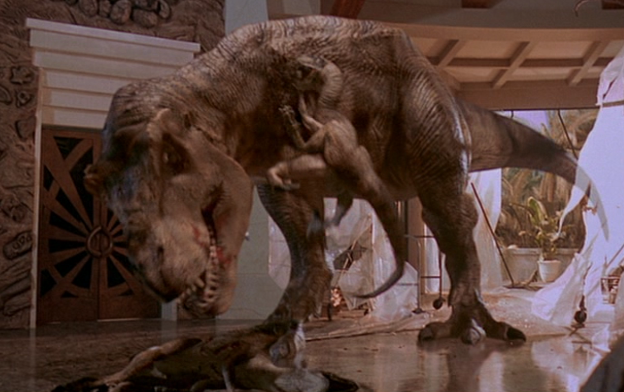 Image Jurassic Park 1993 Tyrannosaurus Rex Rexy Velociraptor Vierailukeskus 2png 