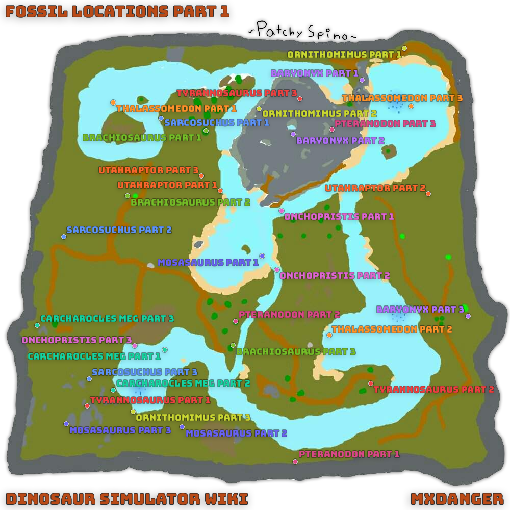 Fossil List Dinosaur Simulator Wikia Fandom Powered By Wikia - 