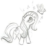 180px-Fluttershy Singing to Birds Sketch