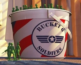 toy story army men bucket