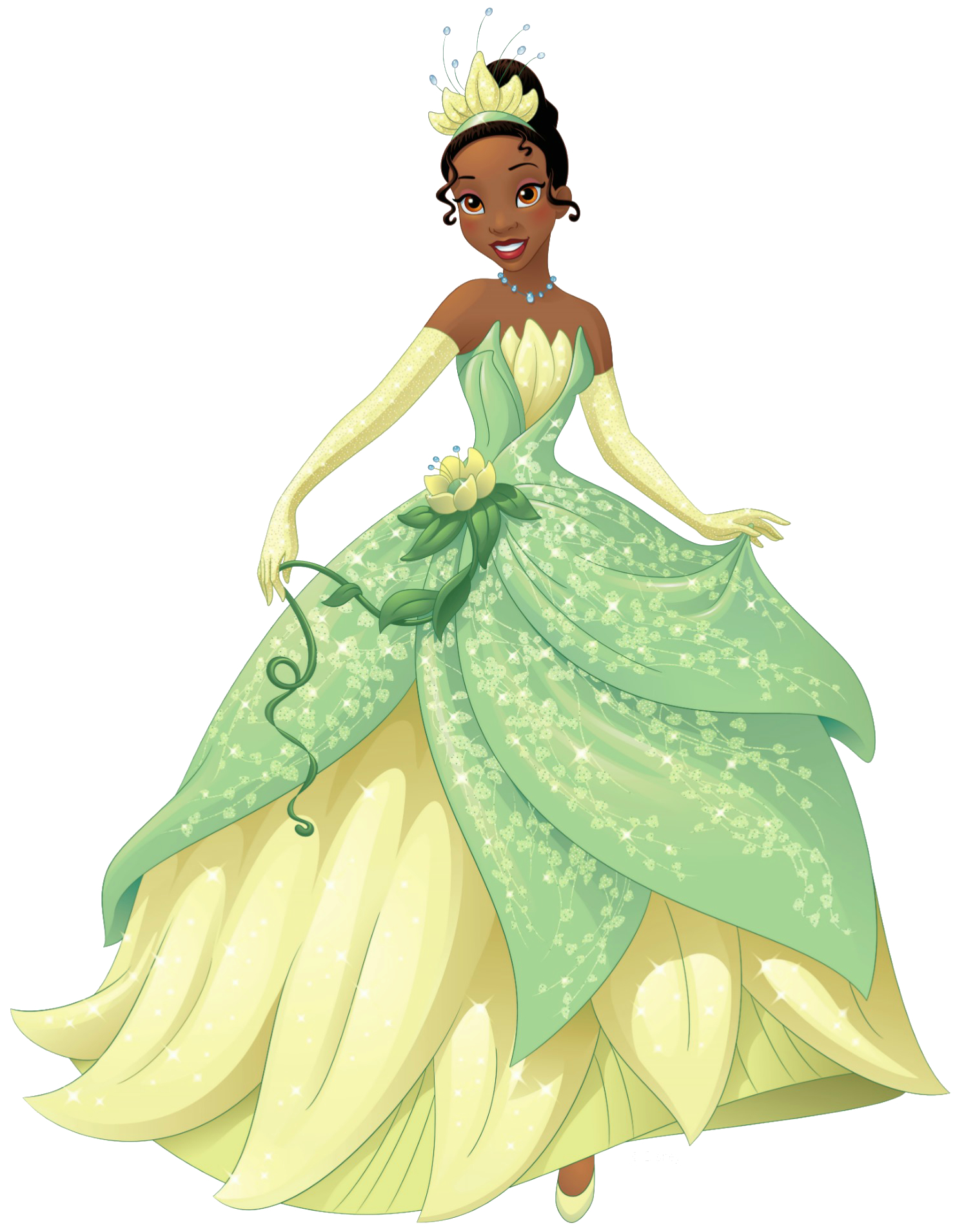 princess with green dress