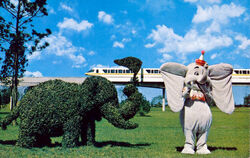 Dumbo with vintage elephant topiary