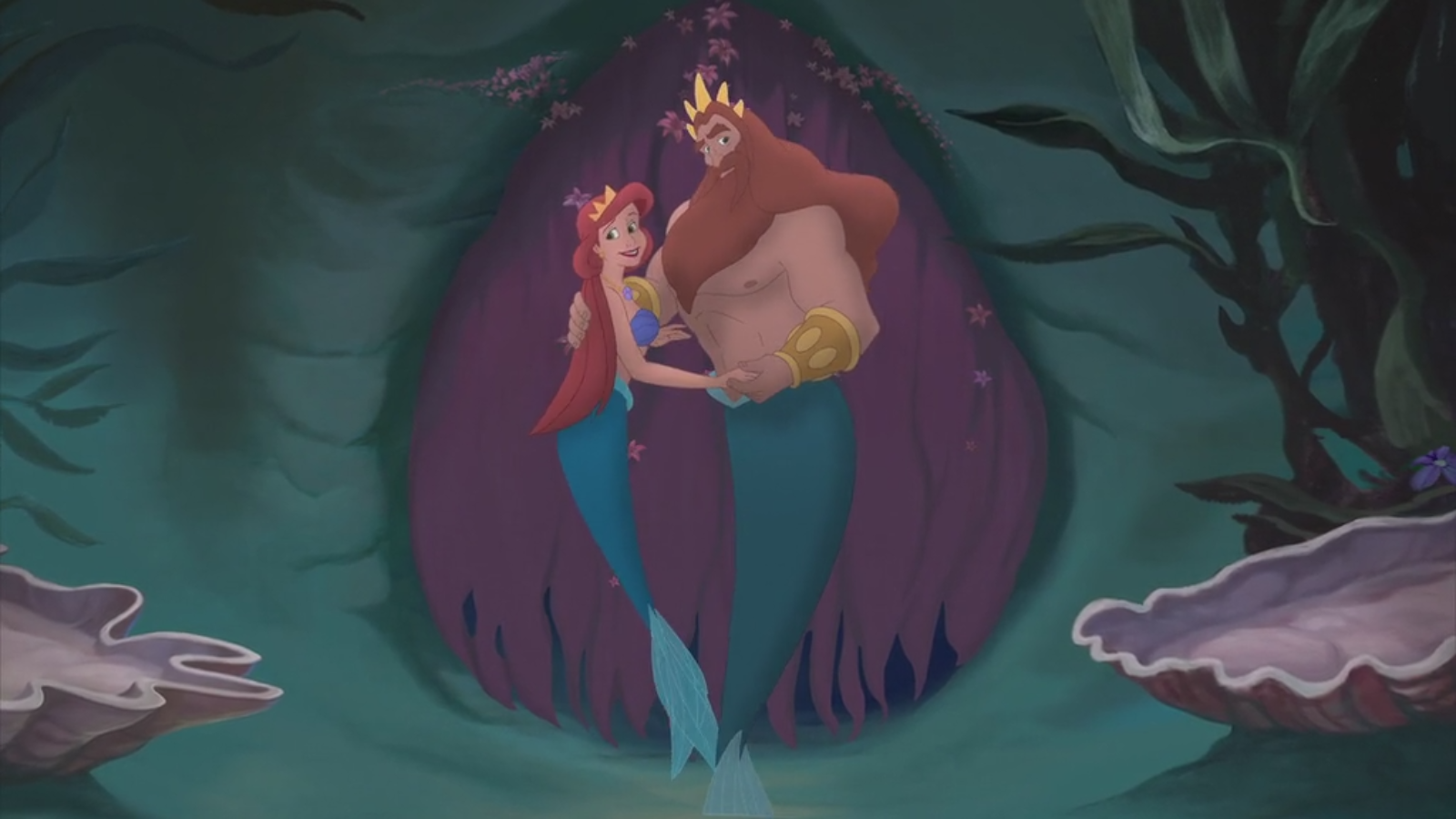 мультсериал русалочка урсула. русалочка 1989 ариэль. хвостатая дочь тритона из мультфильма. ариэль принц и тритон. мультфильм ариэль царь тритон.