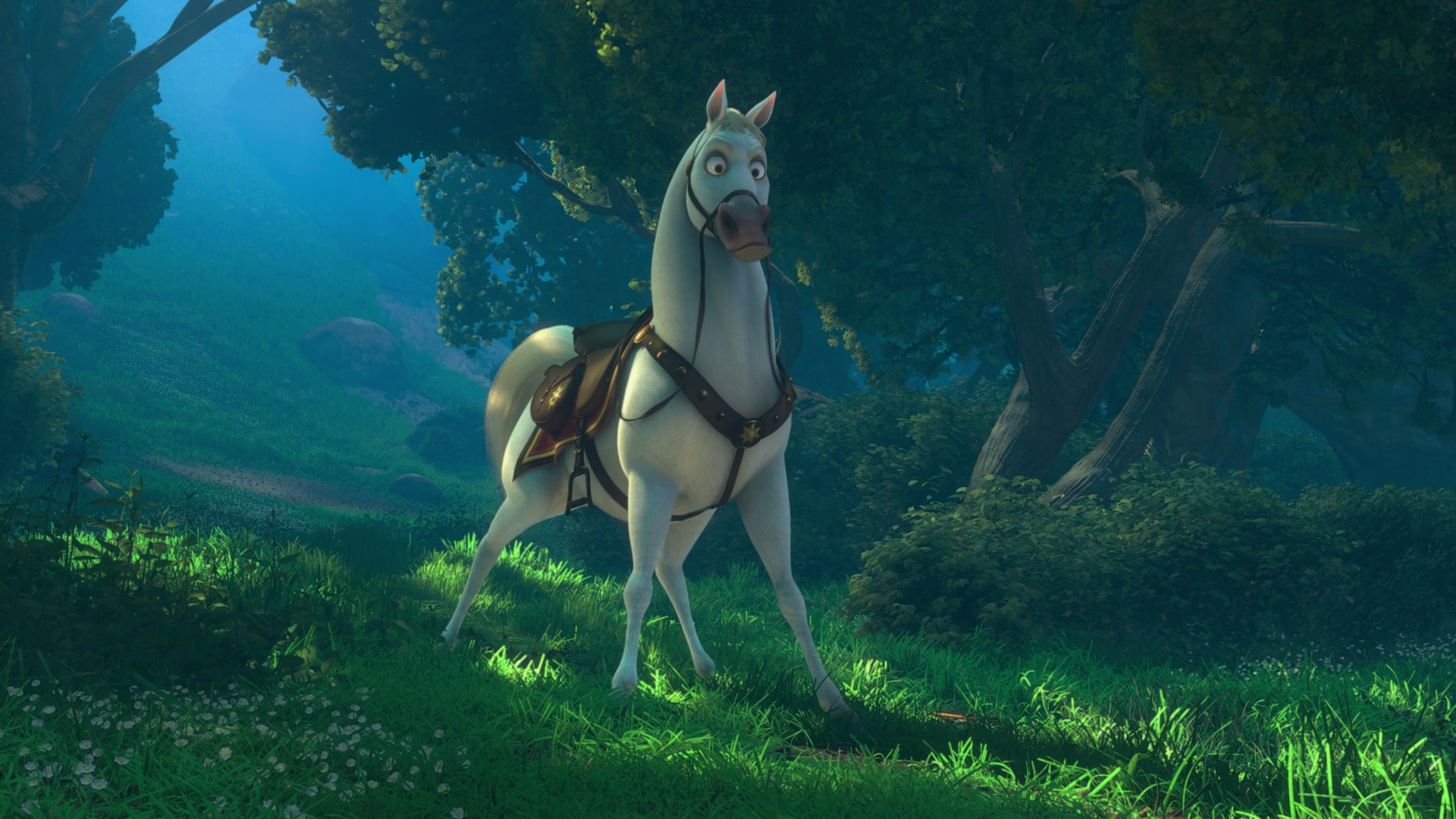 rapunzel sit on horse