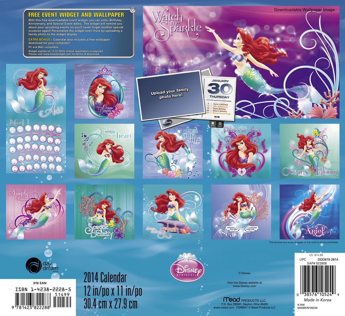 Image The Little Mermaid 25th Anniversary 2014 Calendar 2.jpg