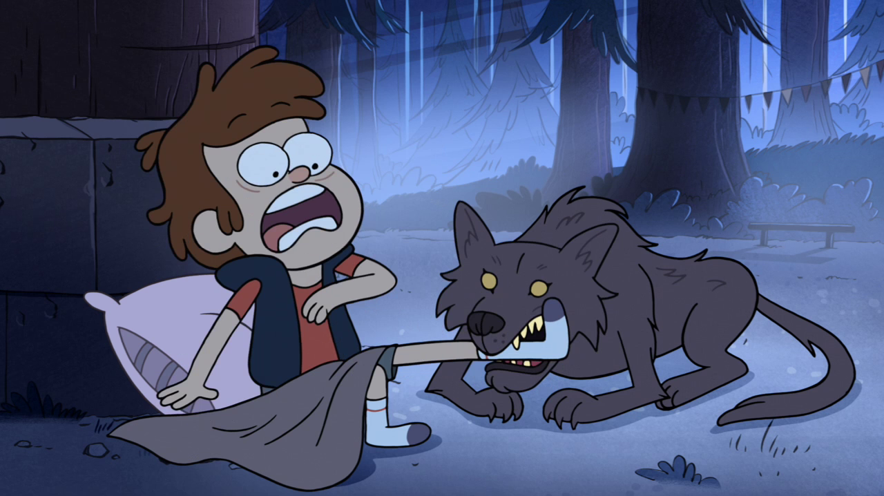 Image S1e16 Dipper Wolf Attack Png Disney Wiki Fandom Powered By