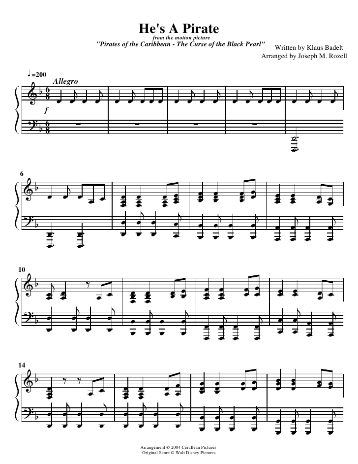 image pirates of the caribean hes a pirate sheet music 1 728 jpg steven universe theme sheet music