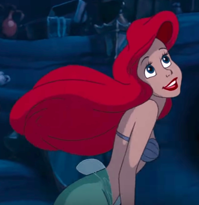 A picture of Ariel looking up. People argue that should is white therefore there should be a black Ariel.