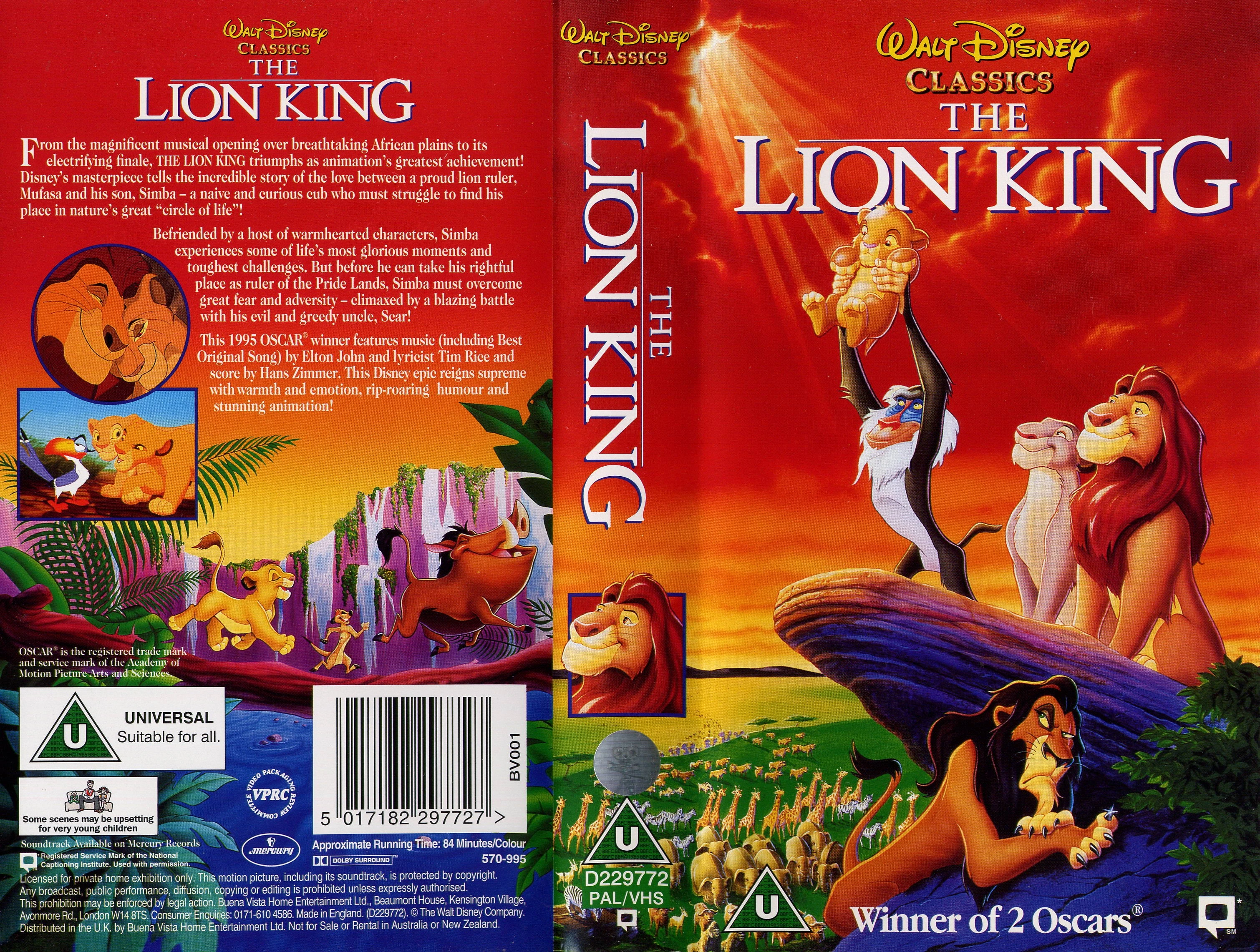 The Lion King Vhs 1995 Walt Disney Masterpiece Collec vrogue.co