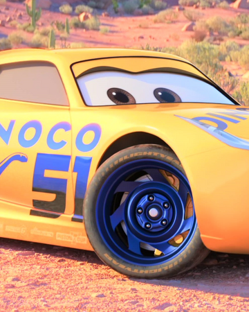 yellow dinoco car