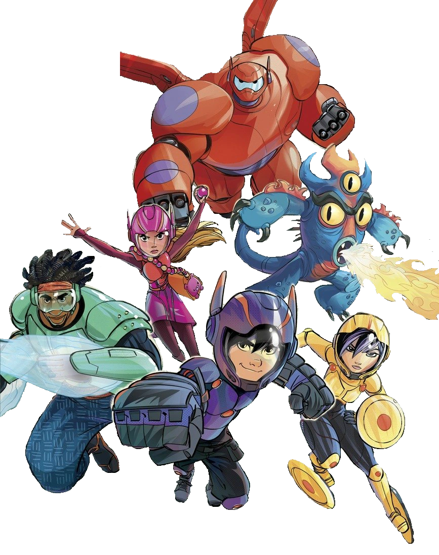 Image Big Hero 6 team Illustrated Render I.png Disney Wiki FANDOM