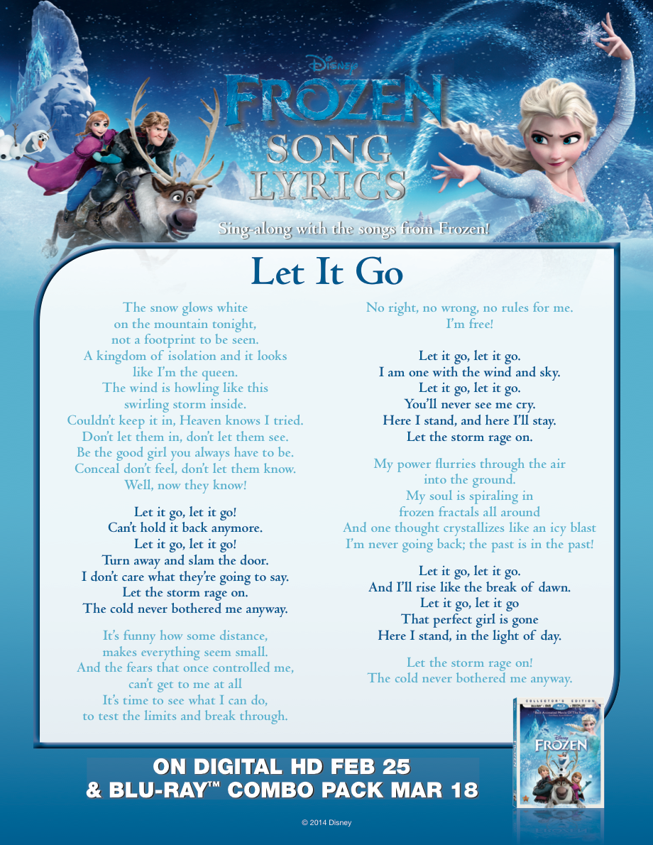 Image Let it Go Lyrics Sheet.png Disney Wiki FANDOM powered by Wikia