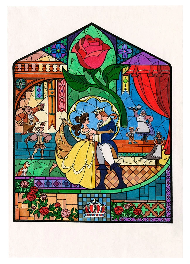 Image BeautyandtheBeastConceptArtStainedGlass.jpg Disney