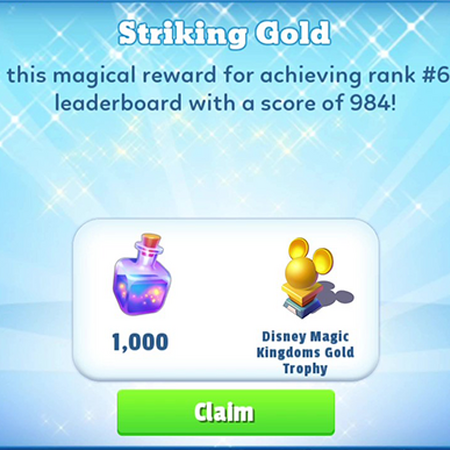 Disney Magic Kingdoms Gold Trophy Disney Magic Kingdoms Wiki Fandom