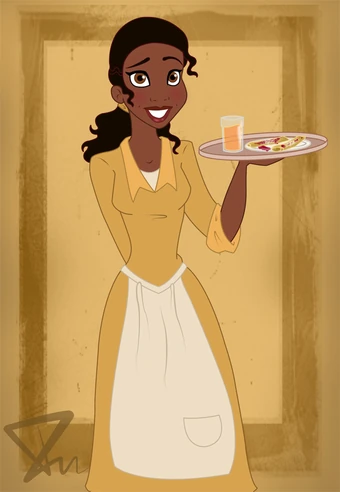 princess tiana waitress