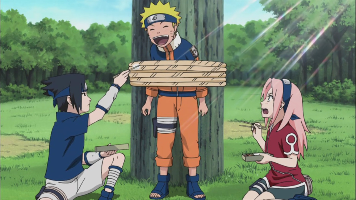 Image Sasuke And Sakura Give Food To Narutojpg Japanese Anime