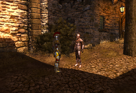 Old Dog or New Tricks - Aulus and Minius outside the Prancing Seahorse (D2 FoV quest characters)