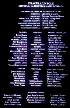 DRACULAUNTOLD CREDITOSCINE