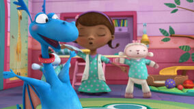 Stuffy with doc, lambie and chilly in the background