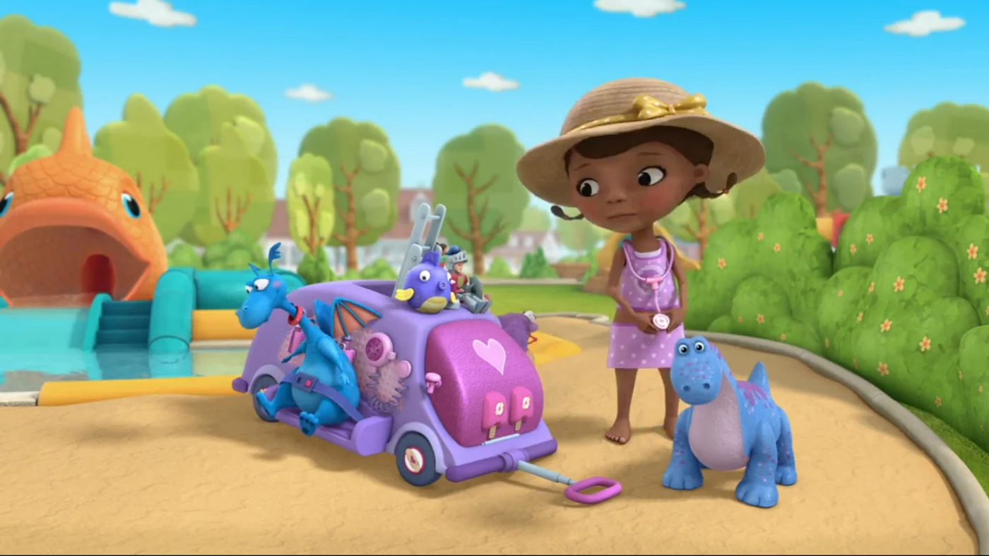 Image Doc makes her toys come to life at the swimming park.jpg Doc