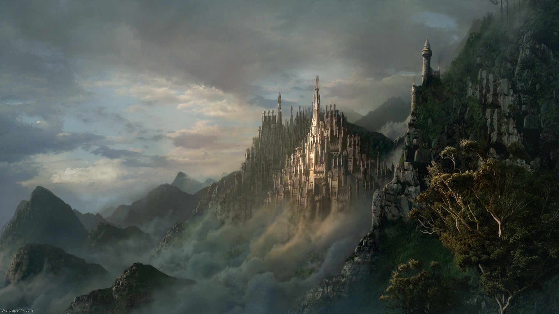 image hd wallpapers wallpaper paint mountain kingdom art 1920x1080