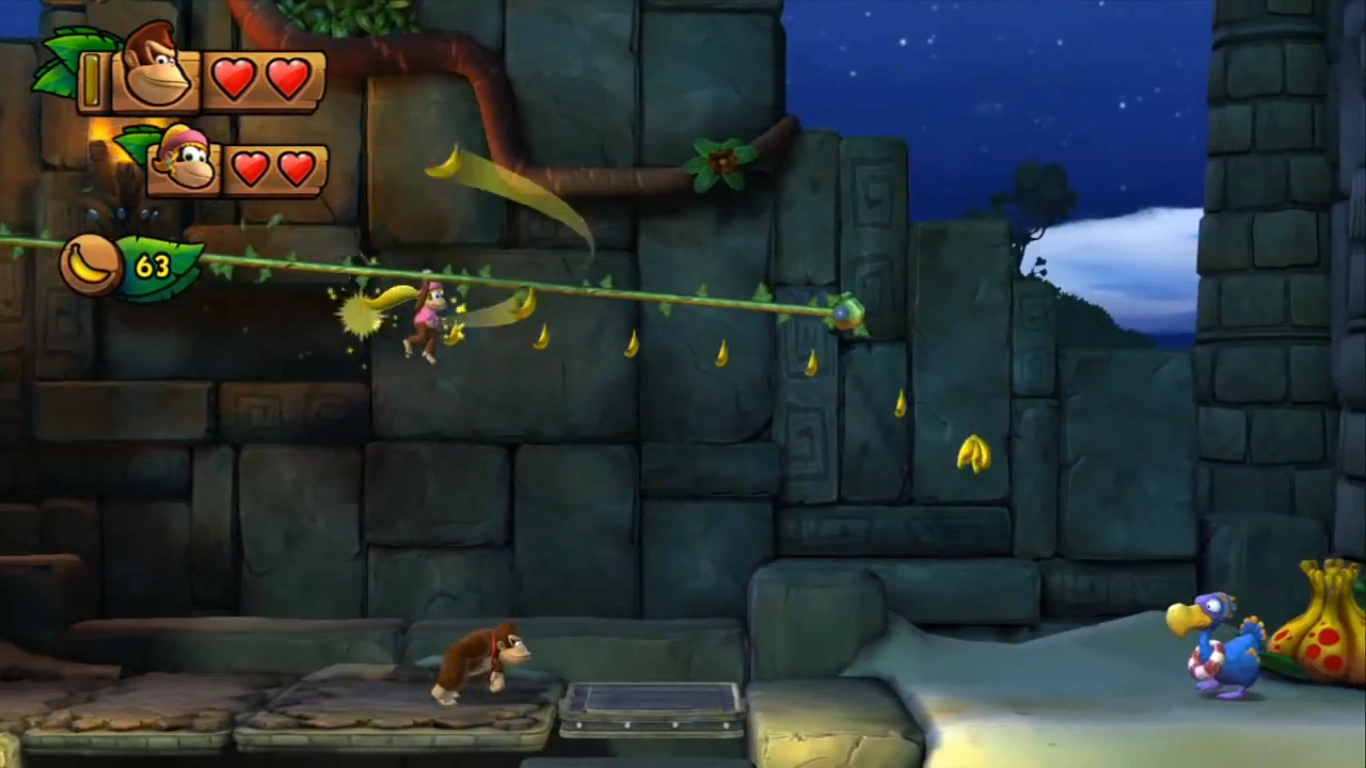 Image Donkey Kong Country Tropical Freeze Level 1 A ZipLine Shrine