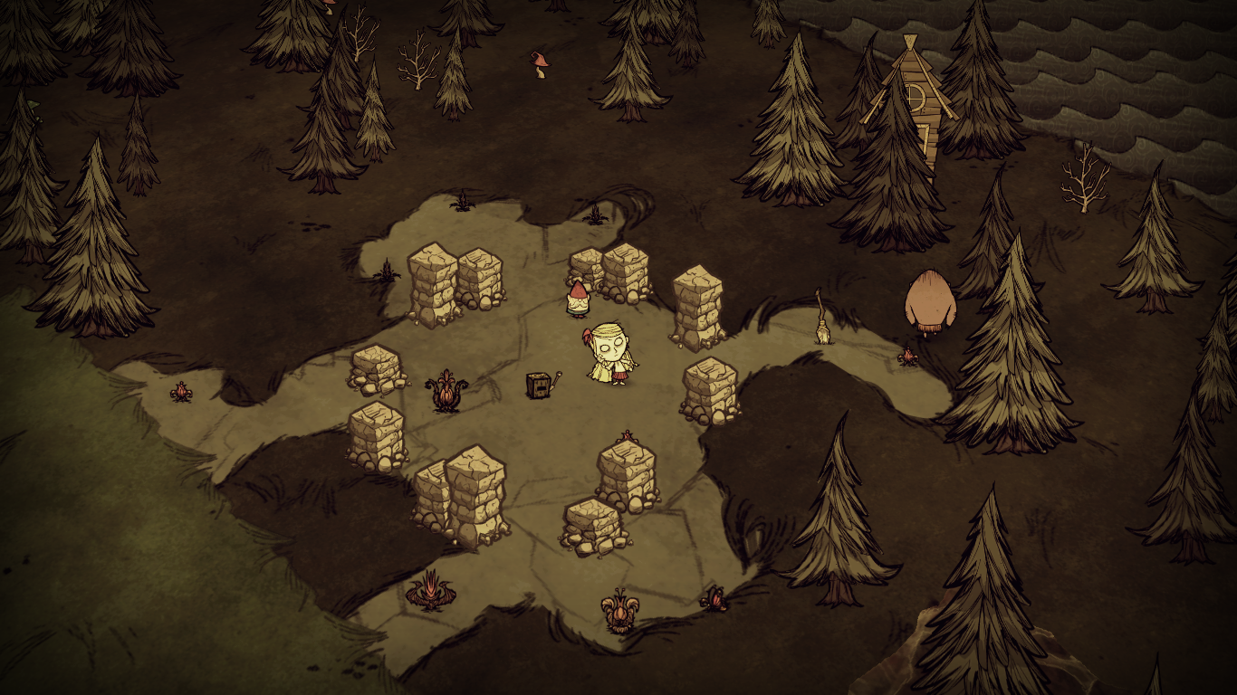 Дон стен. Гном don't Starve together. Don't Starve Каменное Логово. Гном из донт старв. Шапка Санты don't Starve.