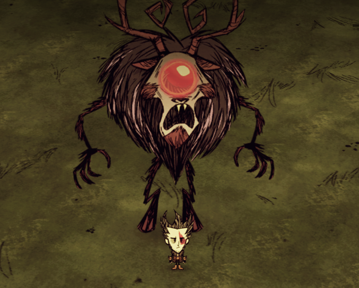 Боссы старв. Don't Starve Циклоп. Циклоп олень don't Starve together. Донт старв босс олень. Don't Starve Deerclops.