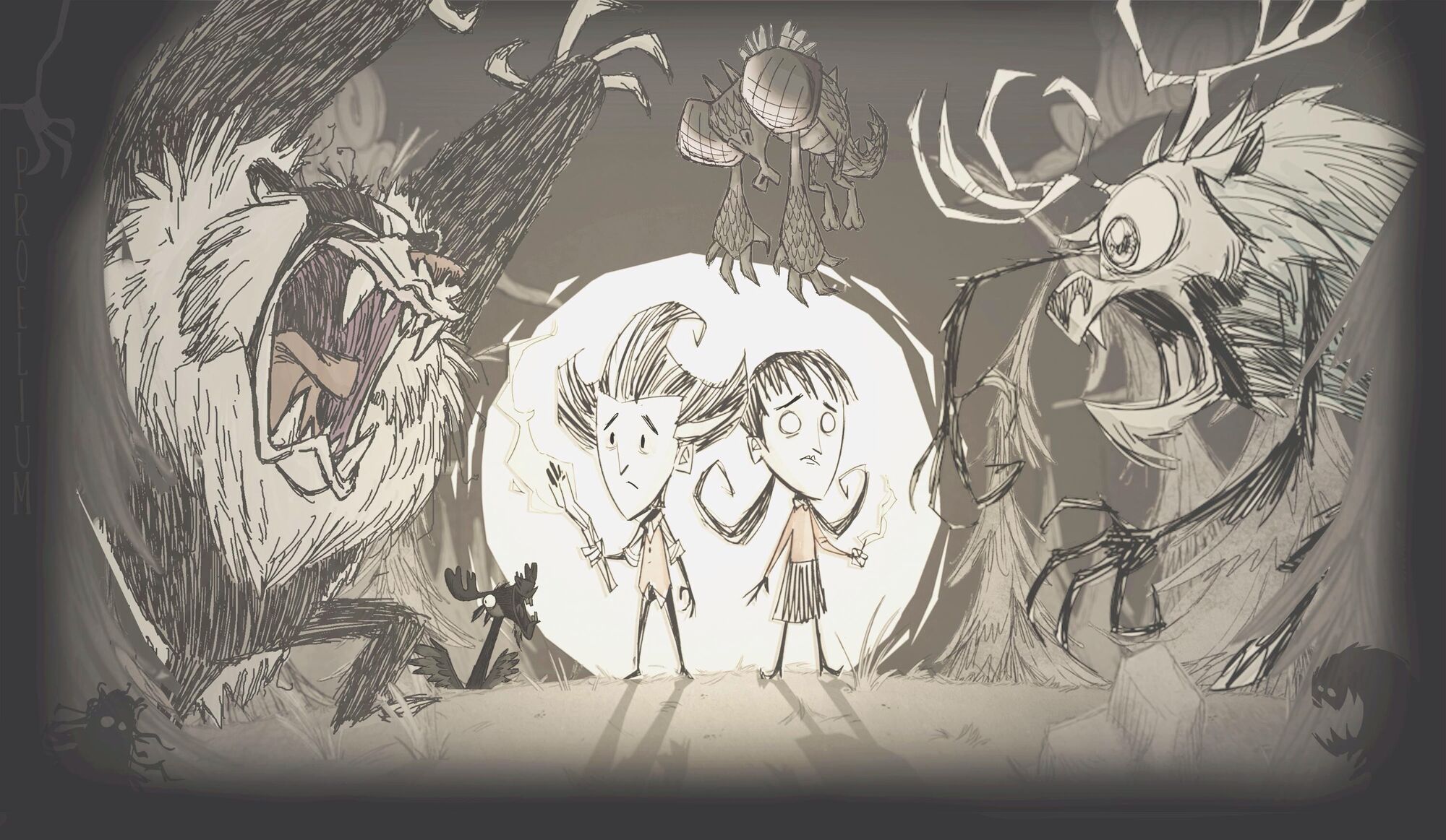 Don t s. Донт страв тугезе. Кадавр don't Starve together. Don't Starve together Близнецы. Don't Starve together обои.