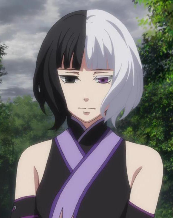 Cute Anime Girl With Half Black And Half White Hair