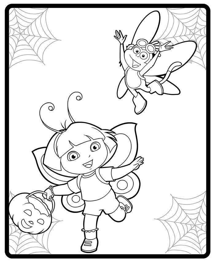 Dora The Explorer Halloween Coloring 4