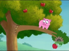 Oinky on a branch about to break
