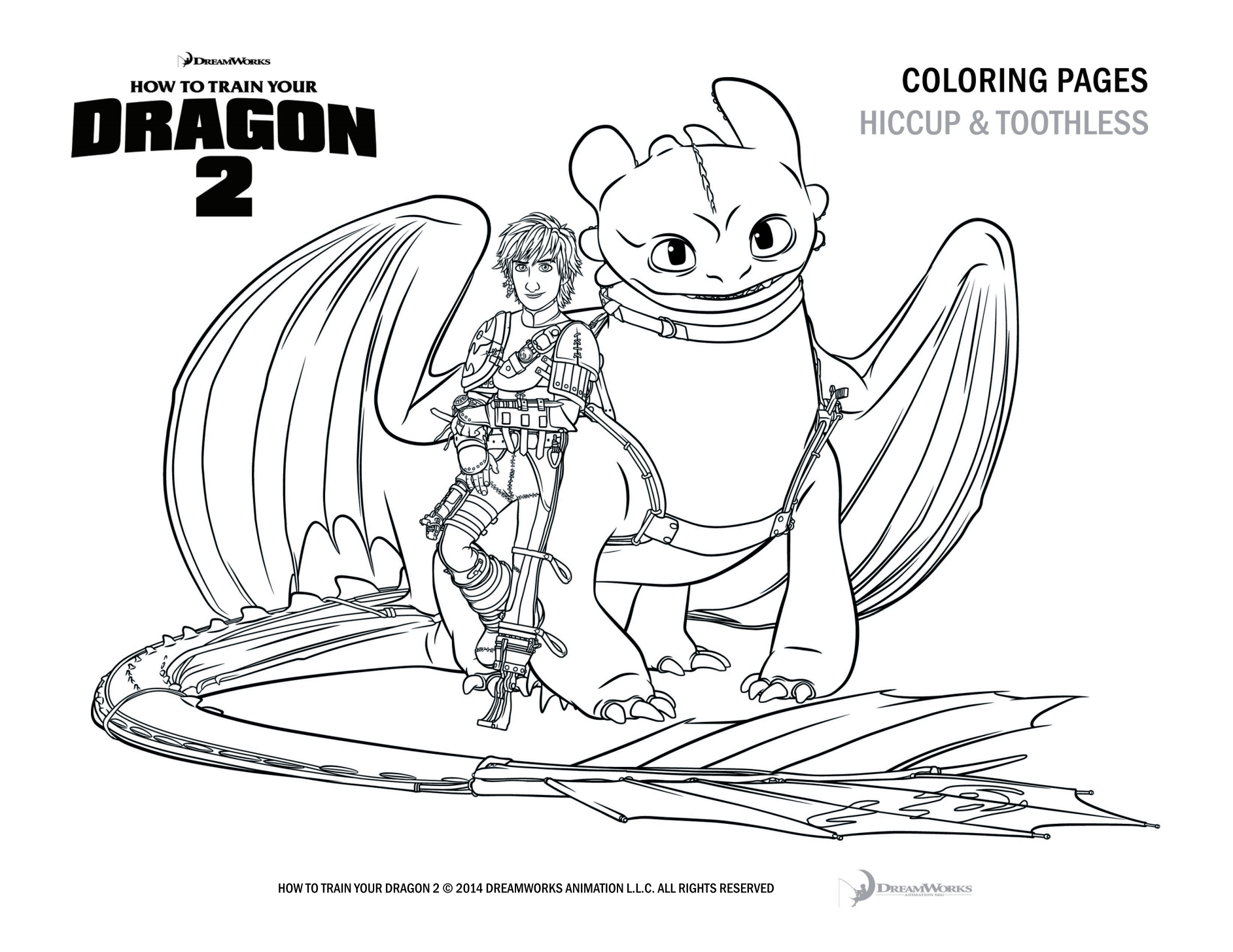 Bild Ausmalbild Hicks und Ohnezahn 2 HTTYD2.png Drachenzähmen