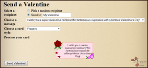 Valentine send message
