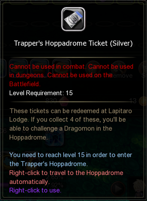 Trappers hoppadrone ticket silver