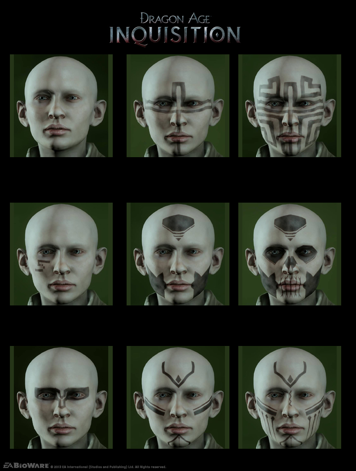 dragon age elven tattoos dragon age elven tattoos