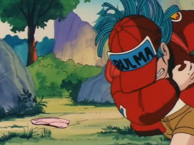 Image Bulma Smashes Oolong To The Ground After He Turns To A Pair Of