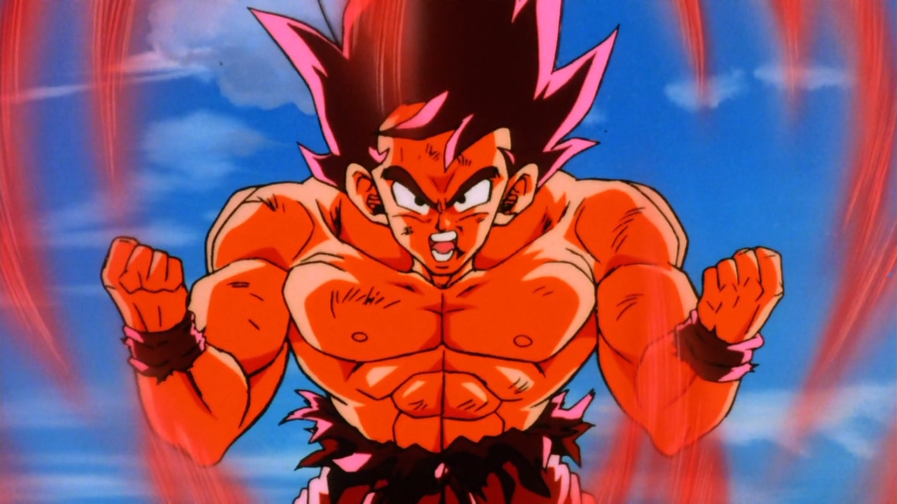 Resultado de imagem para Goku Kaioken 10x saga freeza