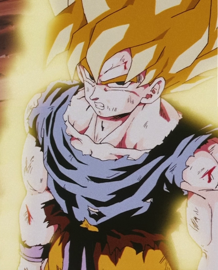goku transforms into super saiyan