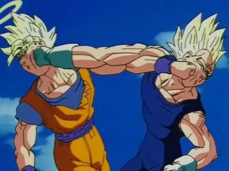 Son Goku Supersaiyano 2 Vs Majin Vegeta Dragon Ball Wiki Fandom