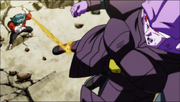 Kunshi holds Hit's leg.