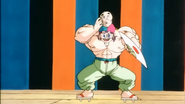 Roshi con una mascara de Arale