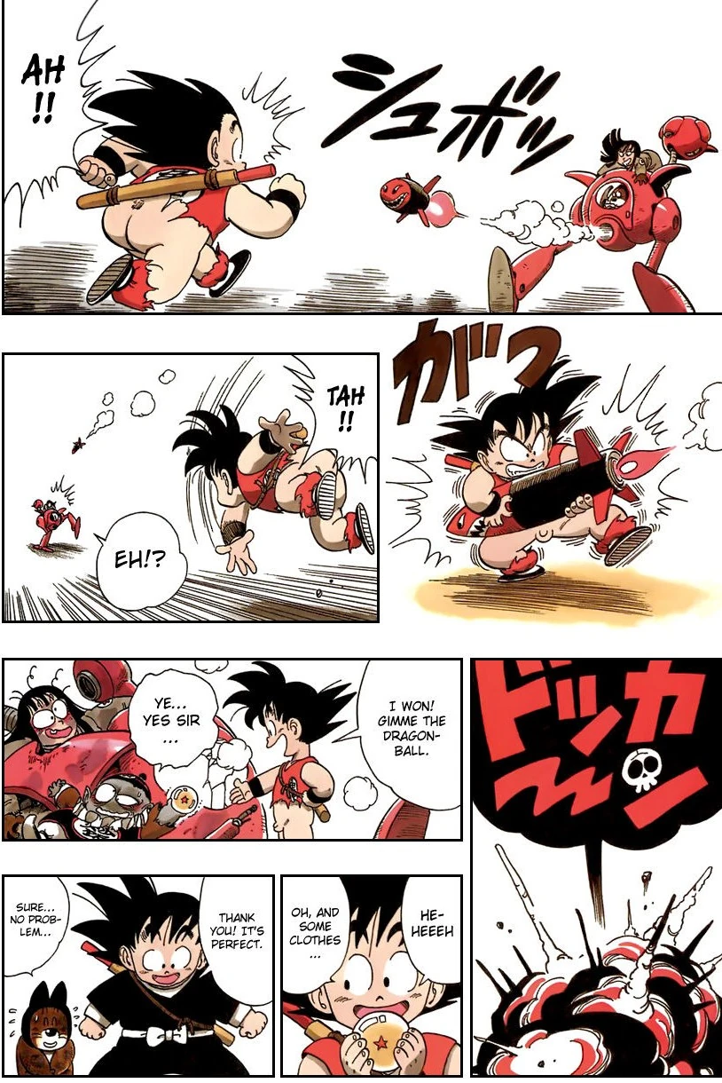 Image Goku destroys the Pilaf Machine and retrieves the Dragon Ball