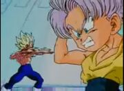 Vegeta y Trunks entrenando