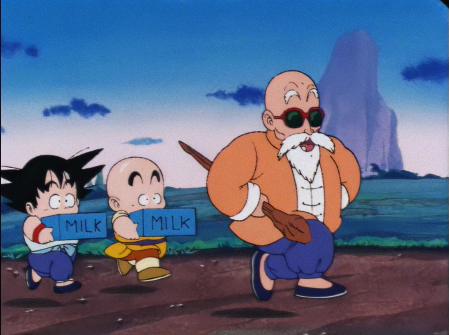 Image result for goku and krillin delivering milk