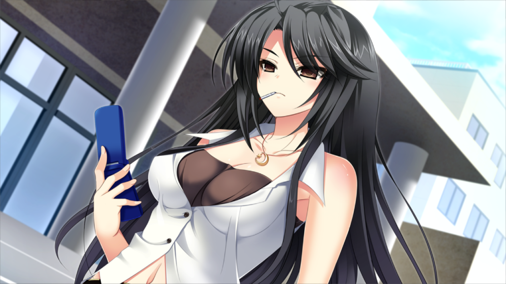 Sexy anime girl with black hair