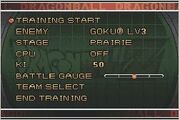 Training menu
