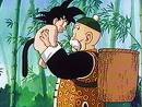 Gohan holding goku